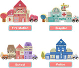 Open Ended 115 Pieces Wooden City Building Blocks
