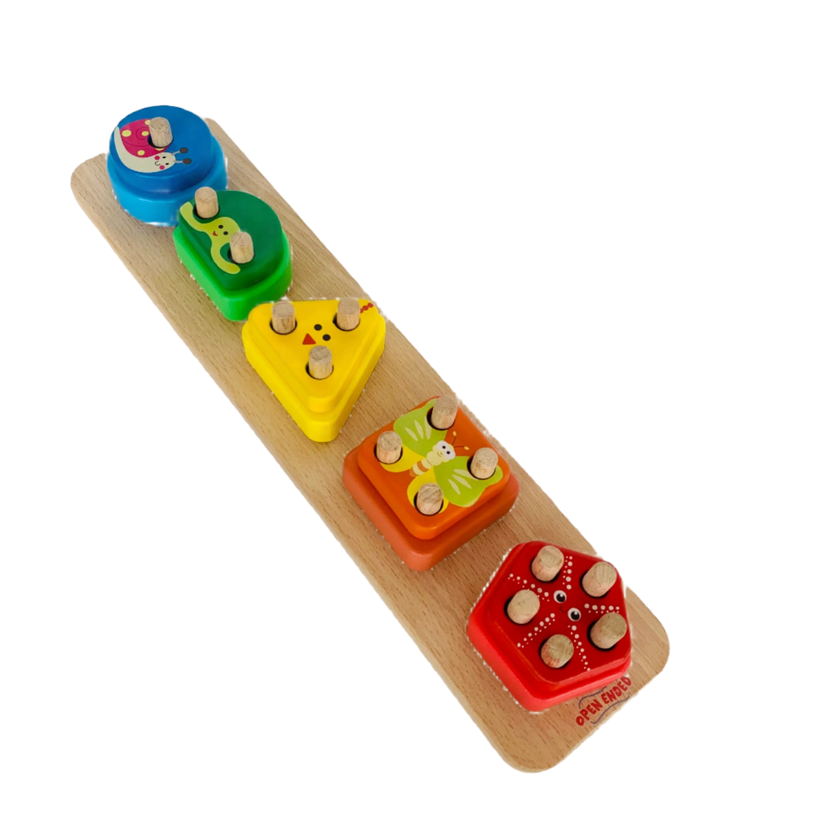 Open Ended Montessori Multi Peg Shape Stacker