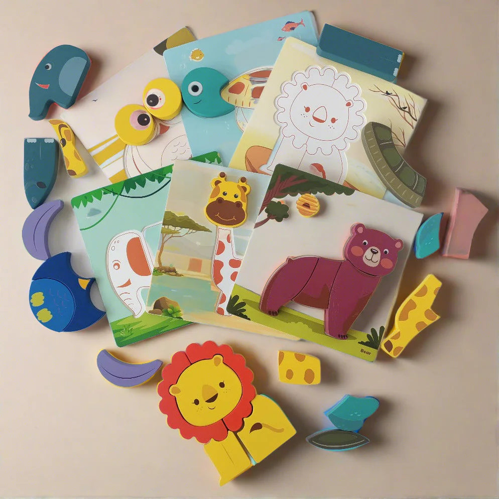 Open Ended Toddler's First 6 In 1 Puzzle - Animals