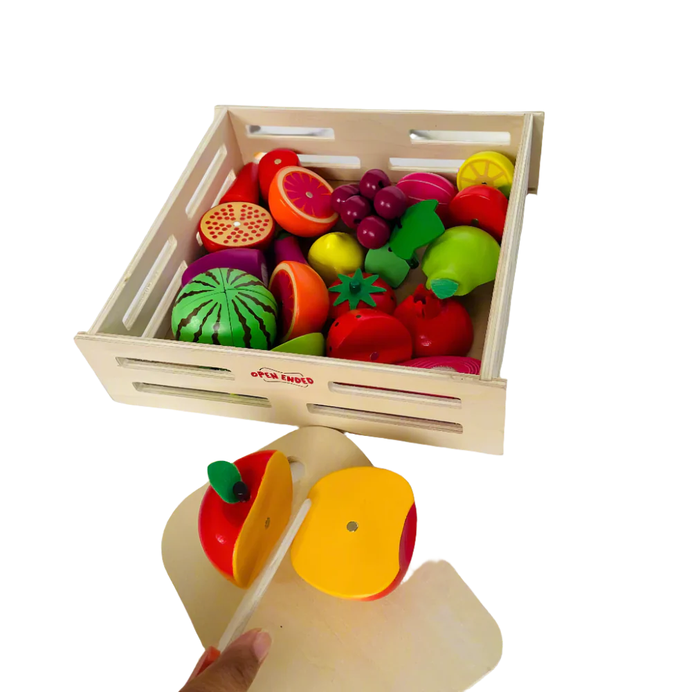 Open Ended Wooden Cutting Set - Fruits & Veggies