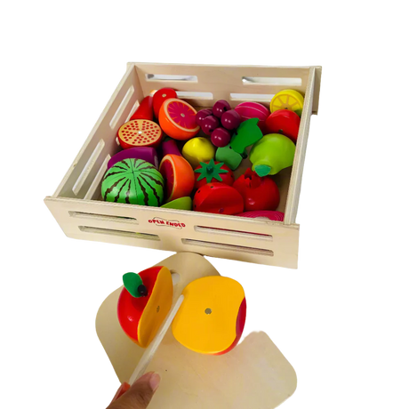 Open Ended Wooden Cutting Set - Fruits & Veggies