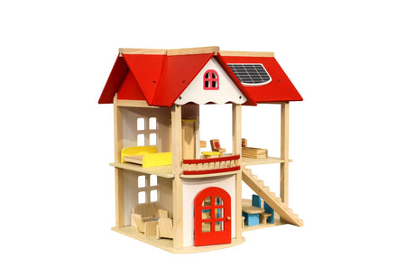 Open Ended Wooden Dollhouse - Redwood Cottage