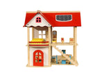 Open Ended Wooden Dollhouse - Redwood Cottage