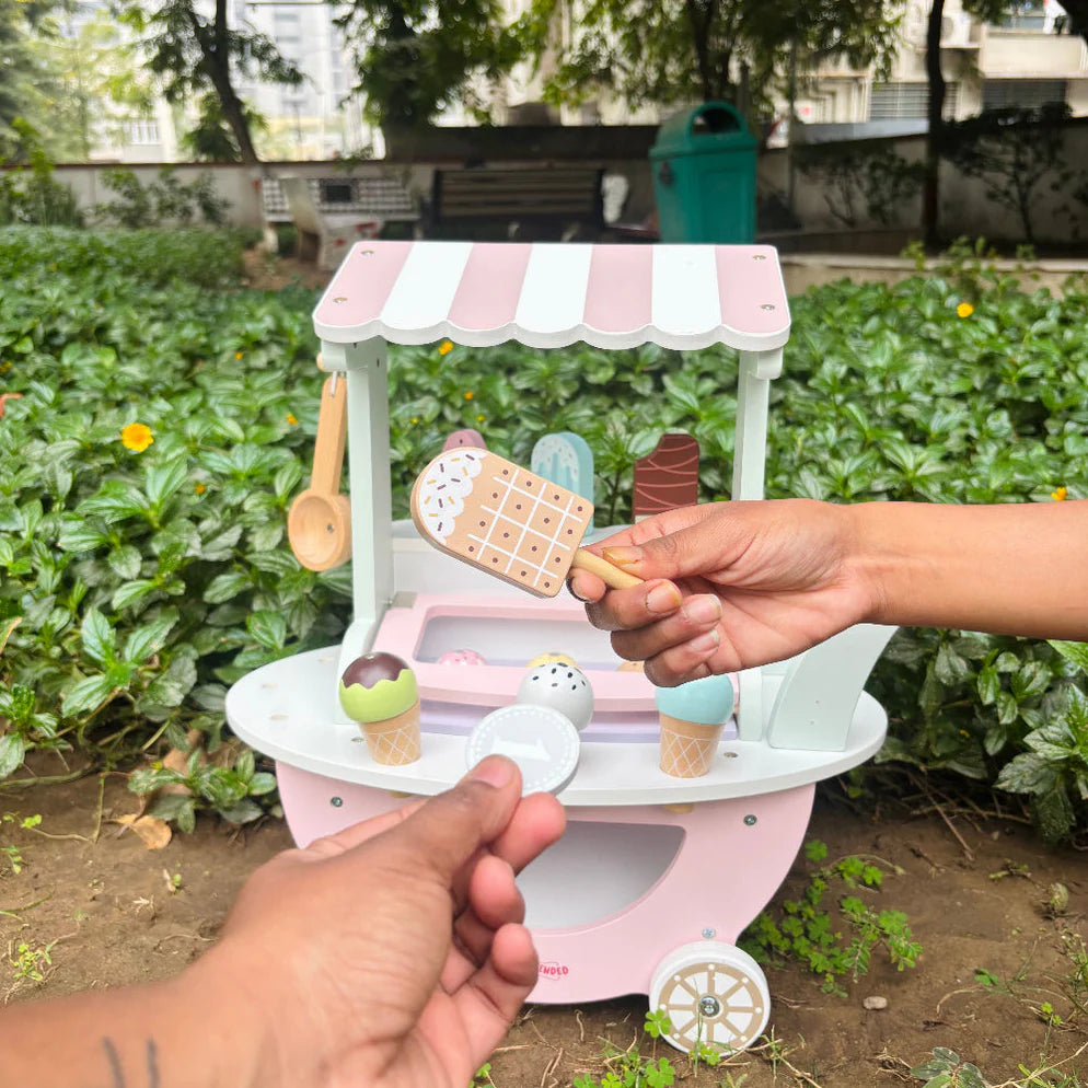 Open Ended Wooden Ice Cream Cart