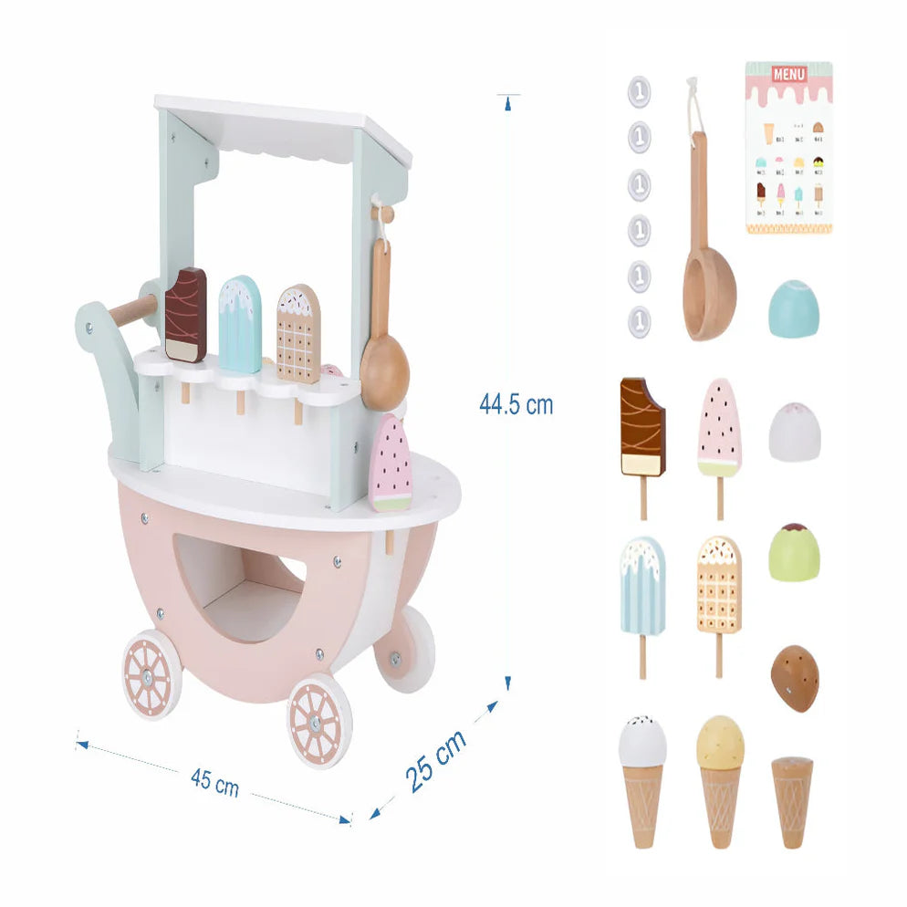 Open Ended Wooden Ice Cream Cart