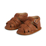 Tan Brown Crisscross Single Strap Baby Sandals