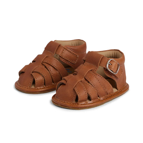 Tan Brown Crisscross Single Strap Baby Sandals