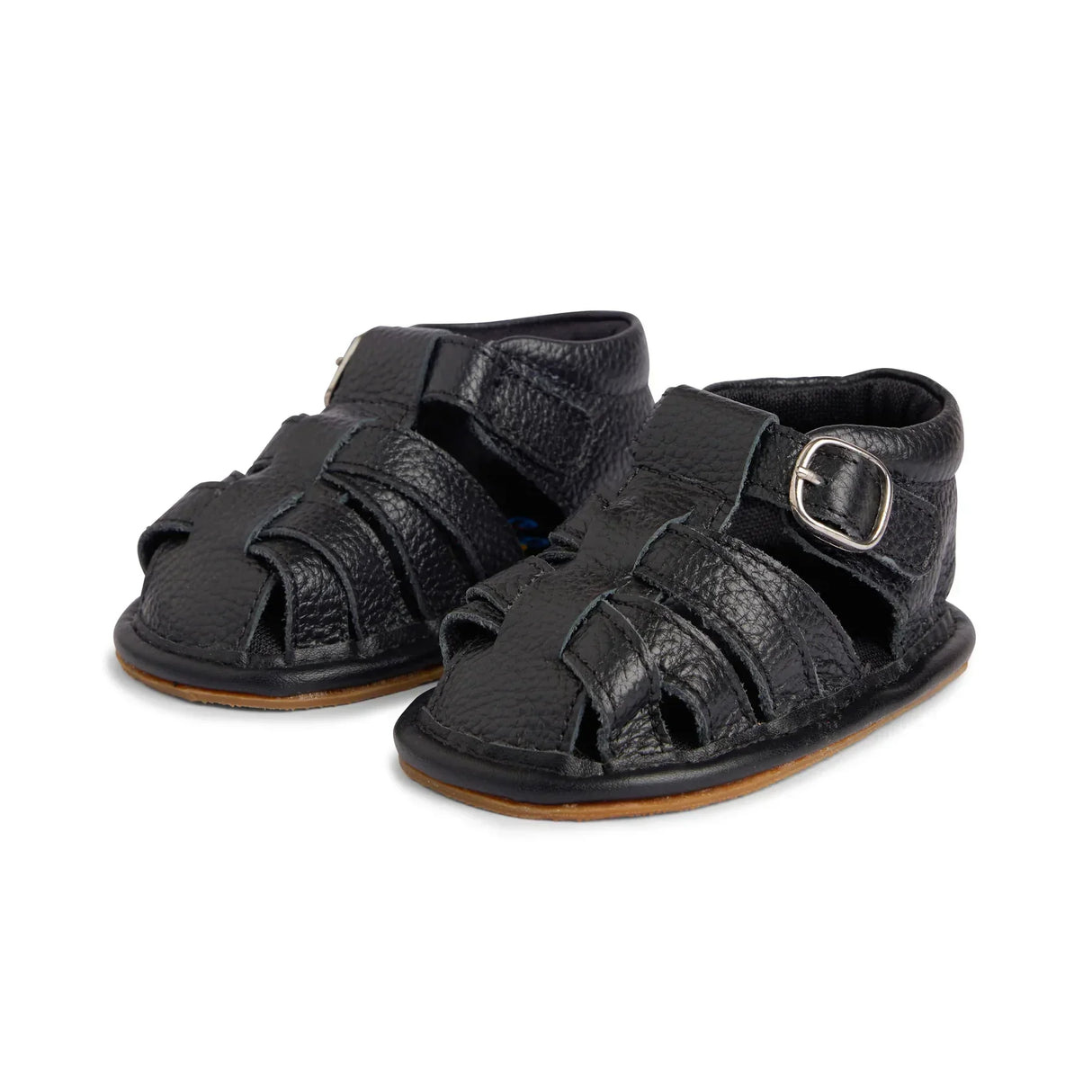 Black Crisscross Single Strap Baby Sandals