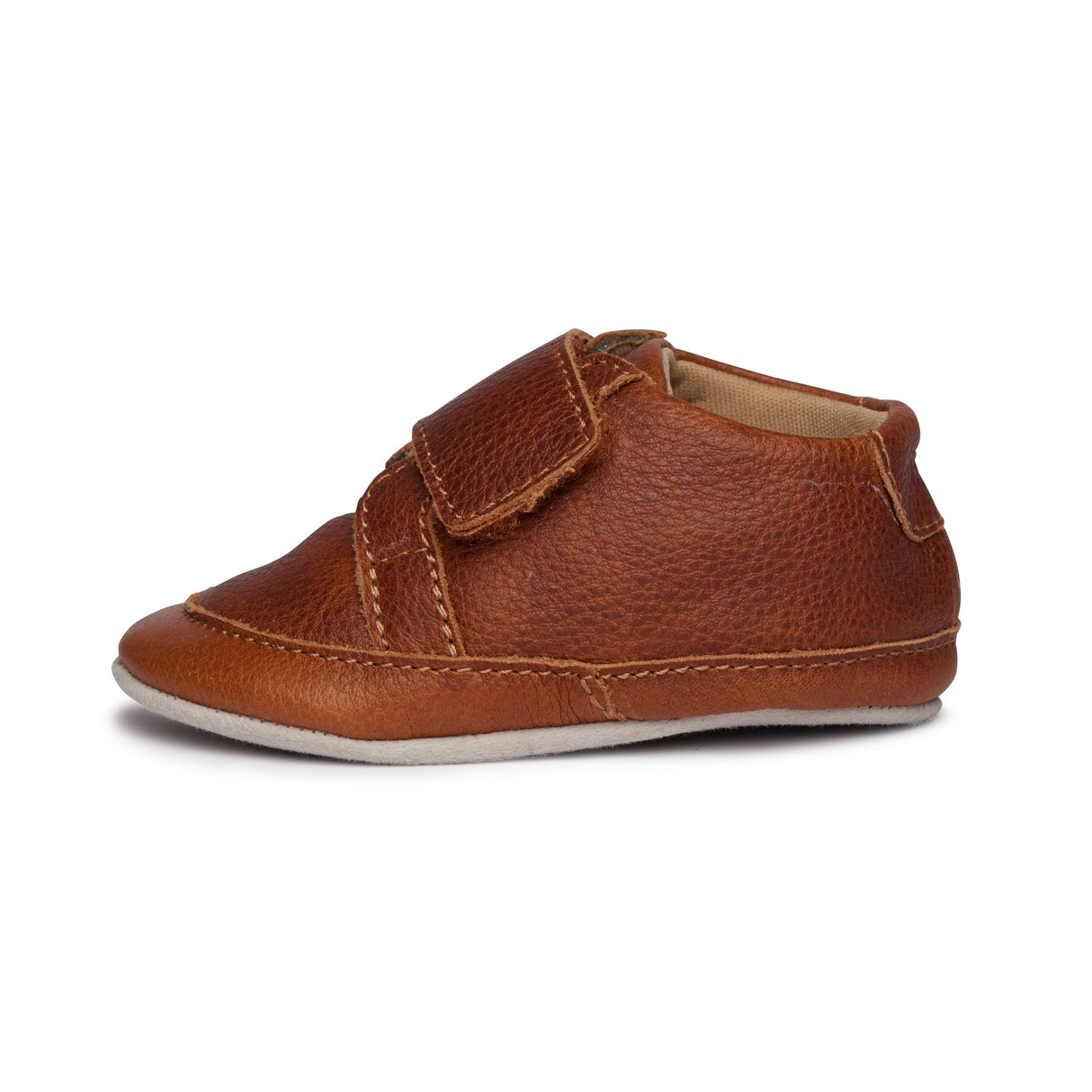 Tan Milled Leather Baby Shoe