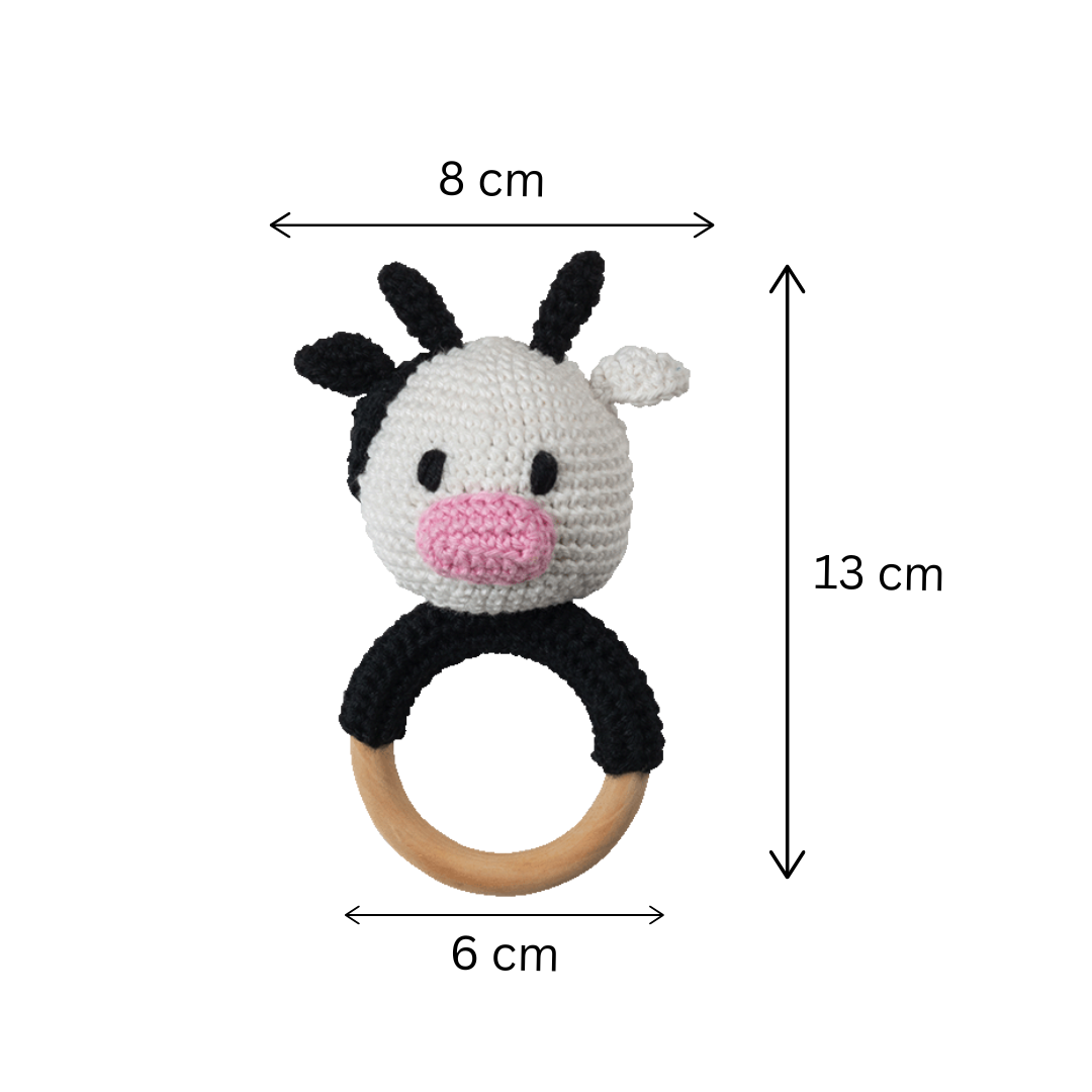 Handmade Crochet Cow Rattle