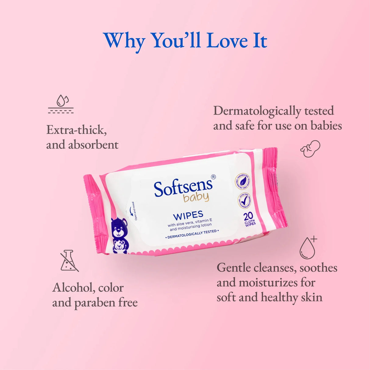Skin Care Wet Wipes (20 Wipes)