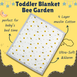 Muslin Toddler Blanket (4 layers) - Bee Garden