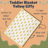 Muslin Toddler Blanket (4 layers) - Yellow Giffy