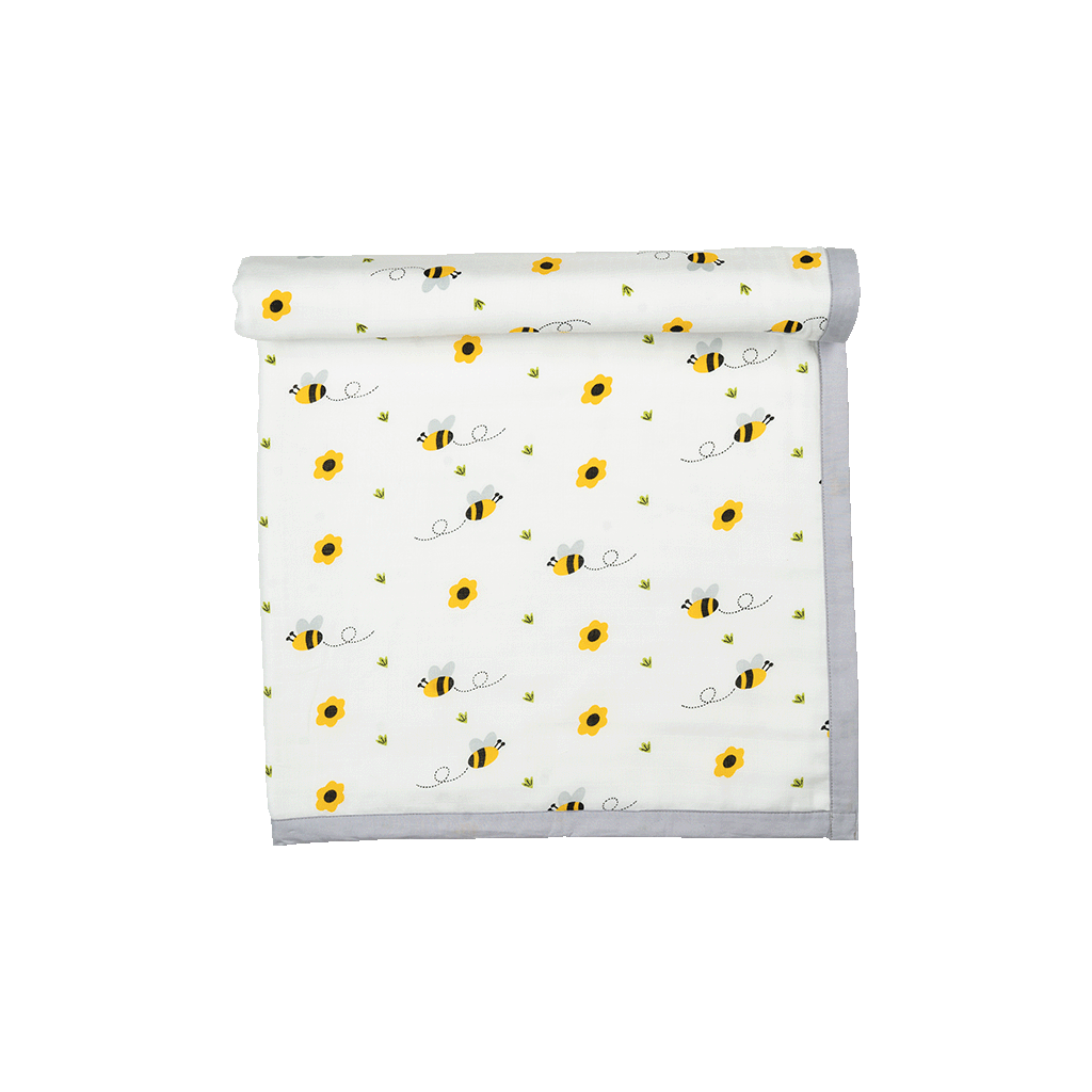 Toddler Blanket (4 layers) - Bee Garden