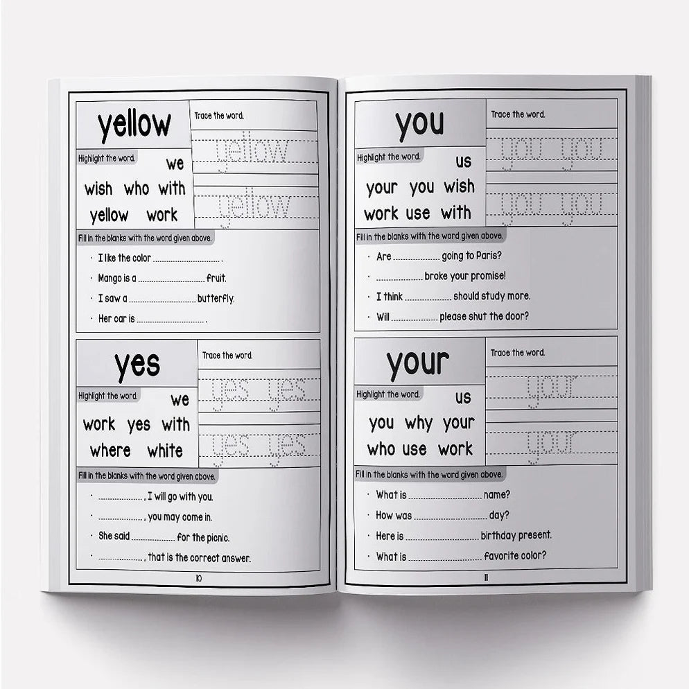 201 Sight Words And Sentence - Activity Book