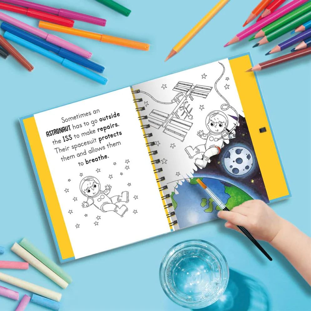 Blast Off Into Space - Magic Water Colouring Book