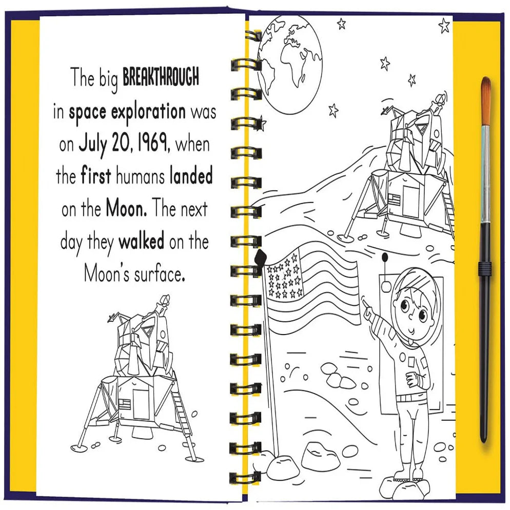 Blast Off Into Space - Magic Water Colouring Book