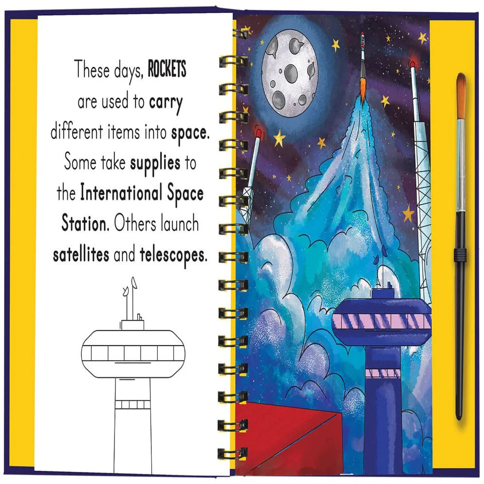 Blast Off Into Space - Magic Water Colouring Book