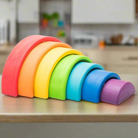 Open Ended Wooden Rainbow Stacker 7 Piece