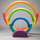 Open Ended Wooden Rainbow Stacker 7 Piece