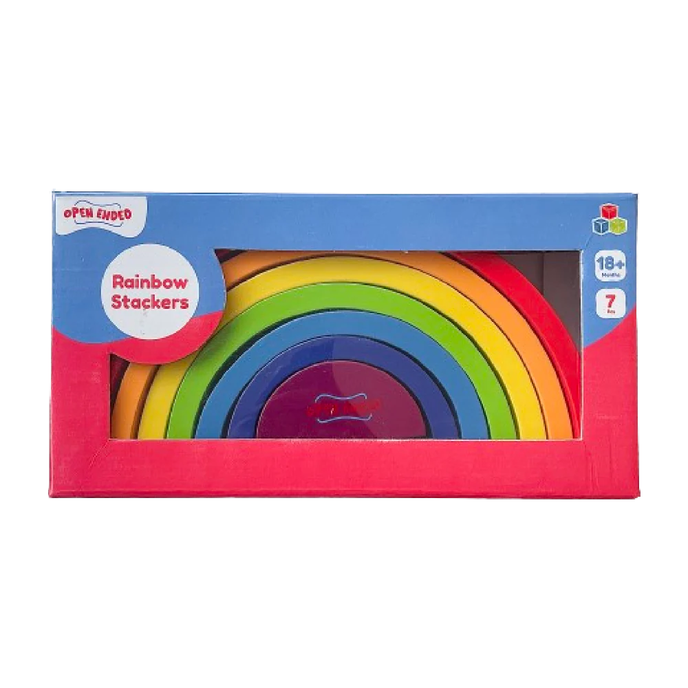 Open Ended Wooden Rainbow Stacker 7 Piece