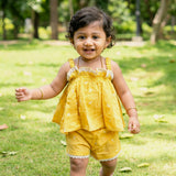 Muslin Girls Co-ords - Mustard