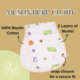 Muslin Burp Cloth - Cute Kitty