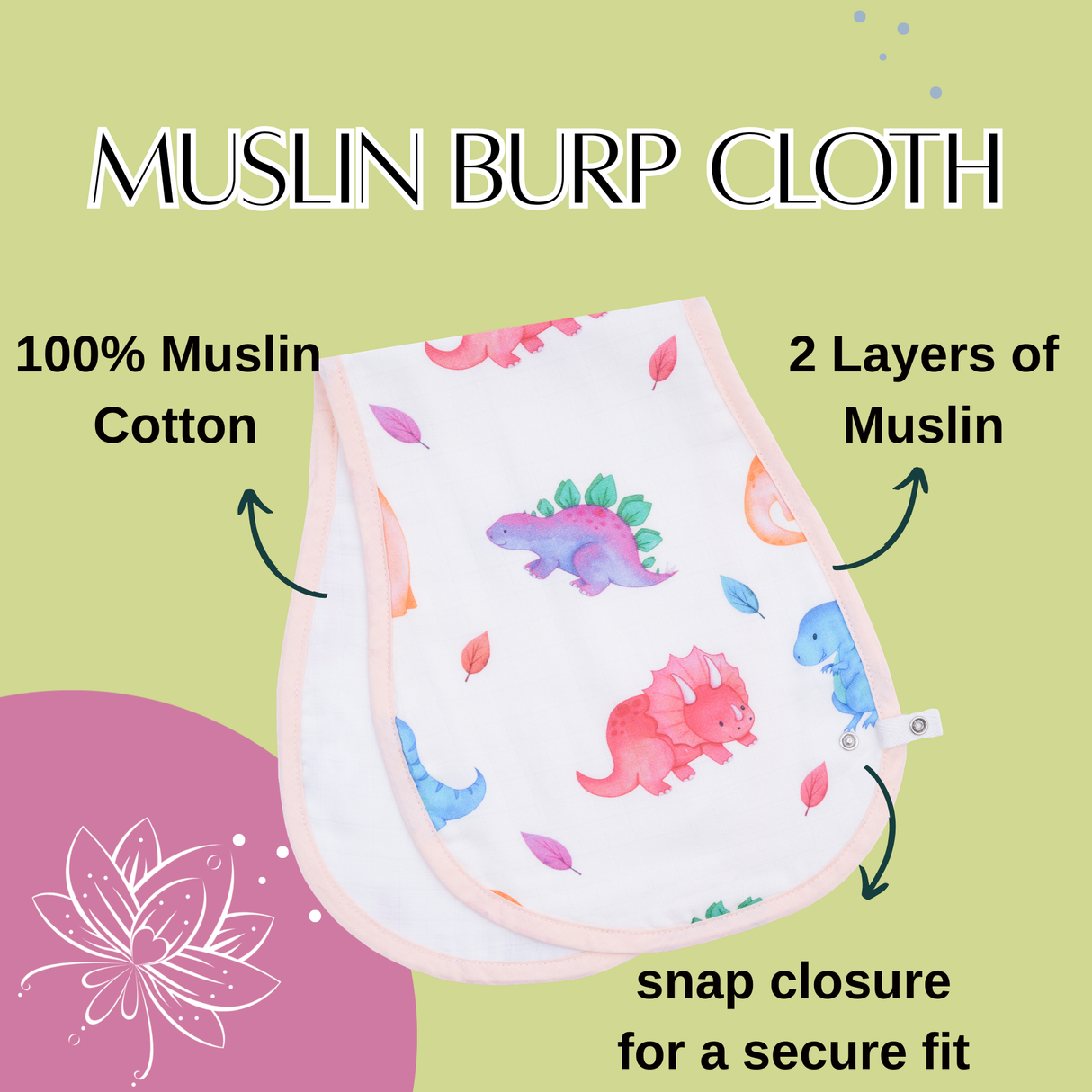Premium Muslin Burp Cloth - Dino world