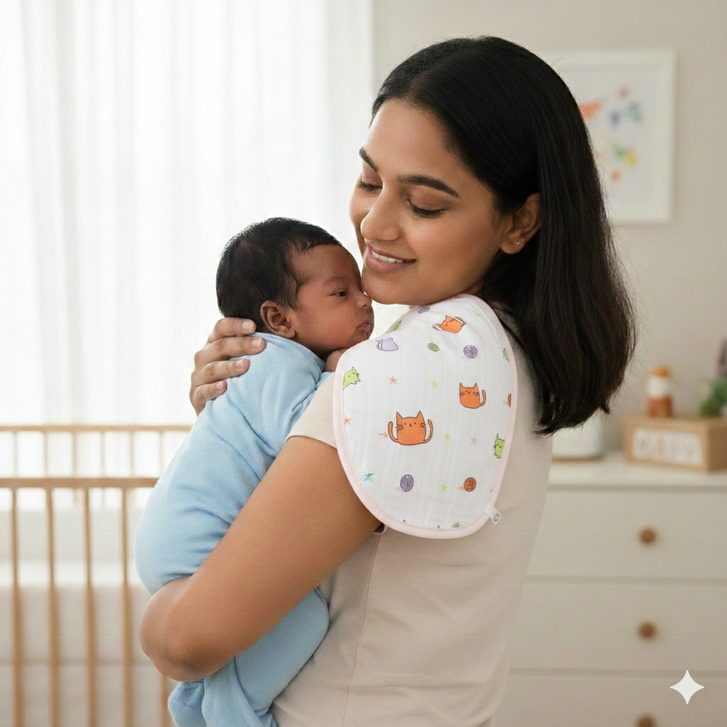Muslin Burp Cloth - Cute Kitty