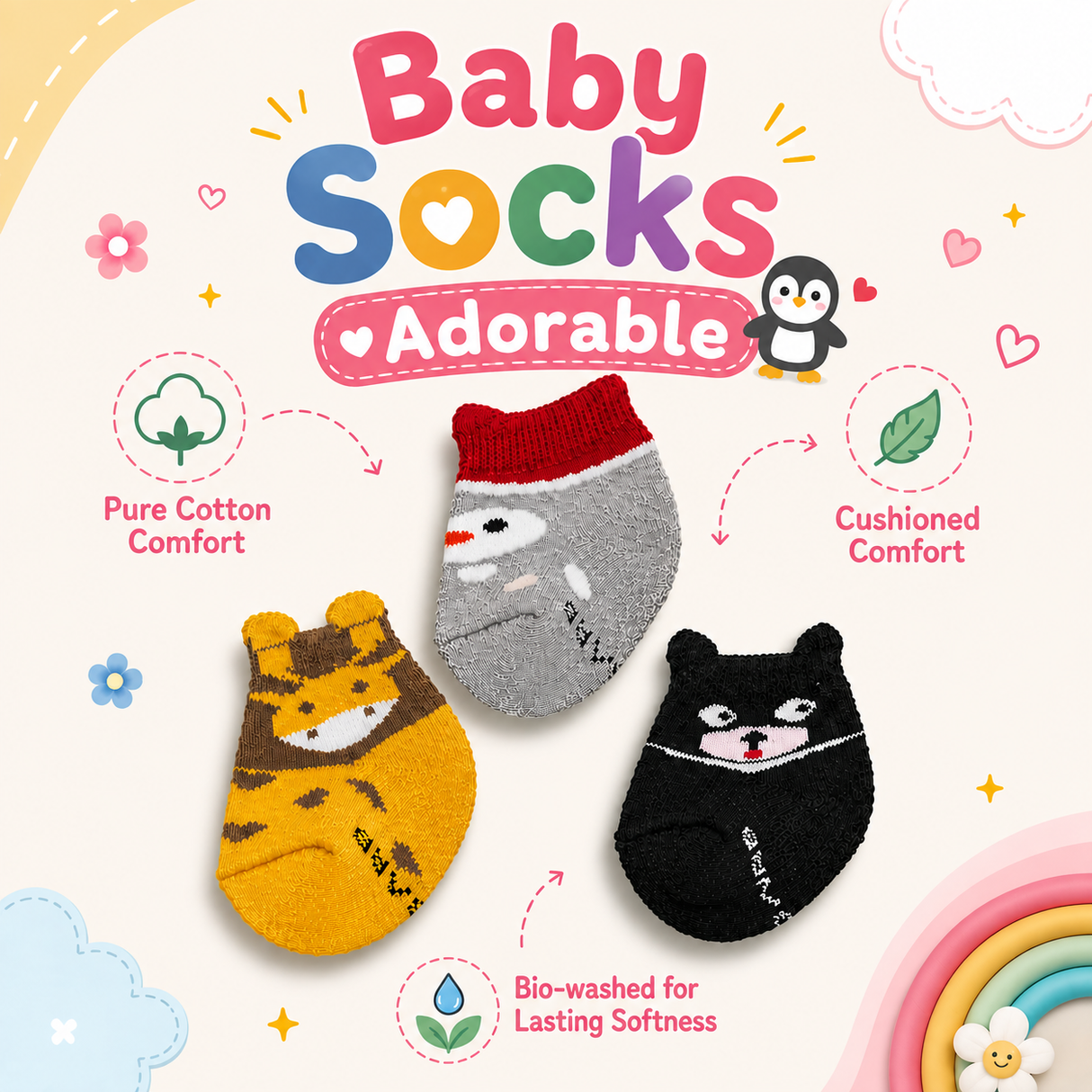 Baby Socks (pack of 3) - Adorable