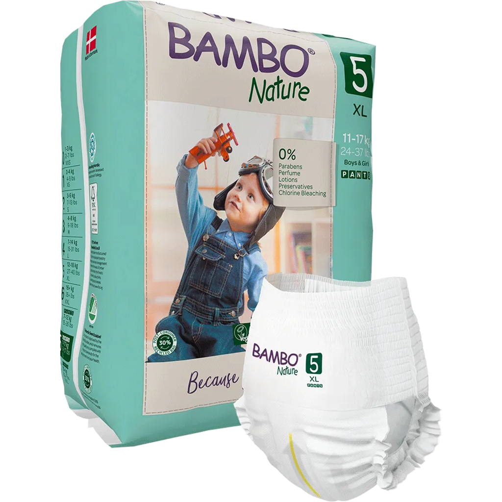 Eco-friendly Pant style Diapers with Wetness Indicator - XL Size