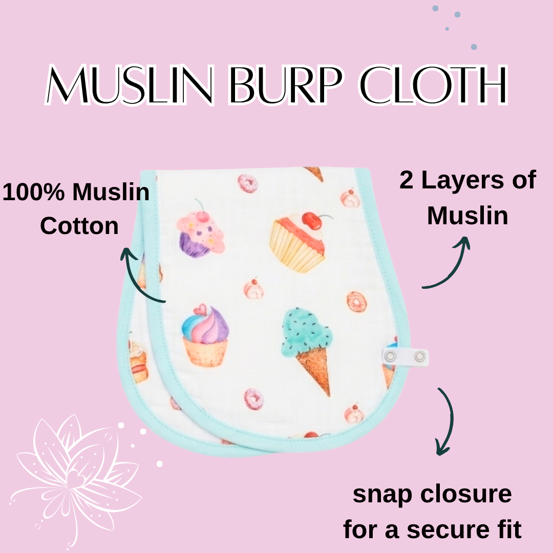 Premium Muslin Burp Cloth - Yummy Dessert