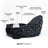 Baby Carrier with Hip Seat and InBuilt Mini Diaper Bag