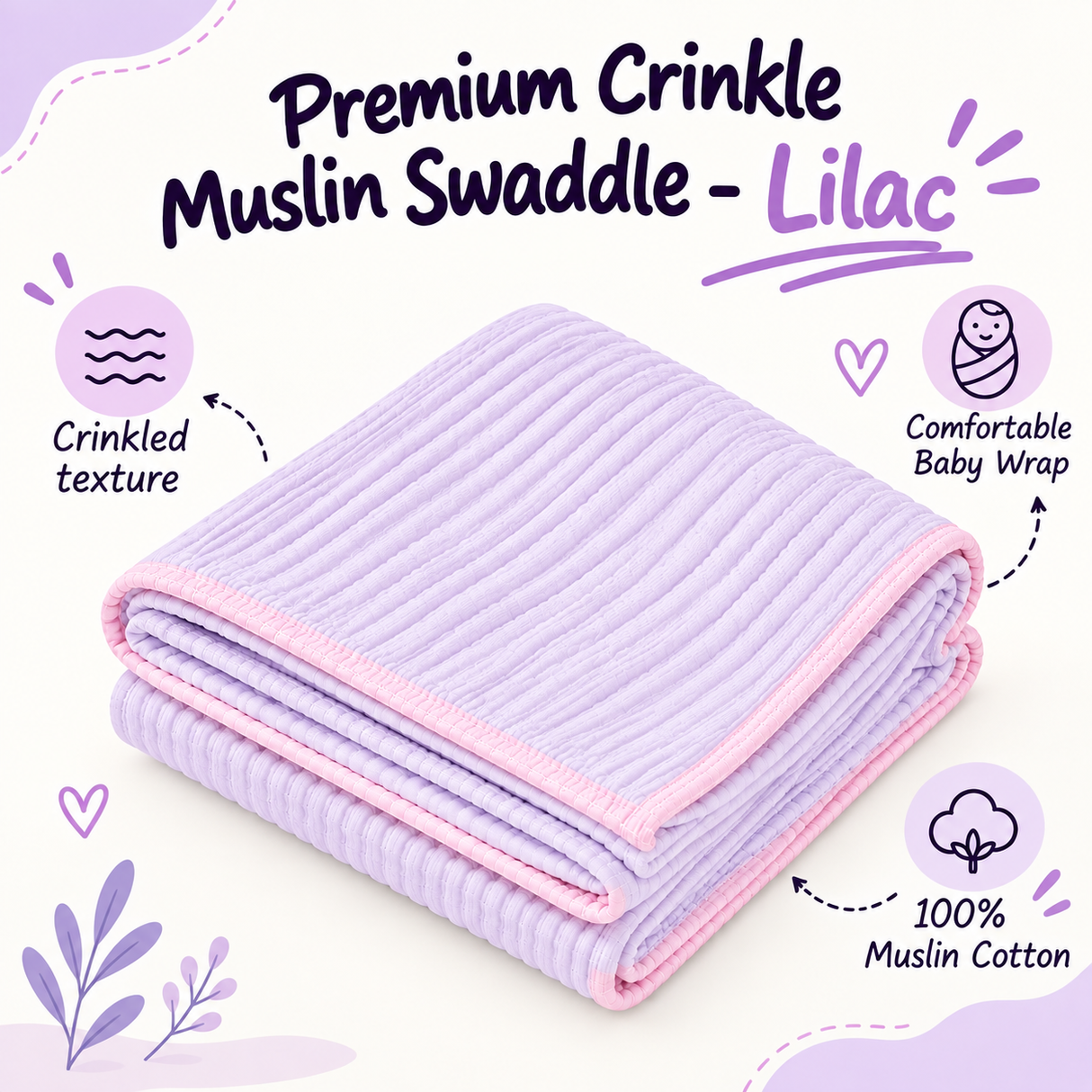 Premium Crinkle Muslin Swaddle