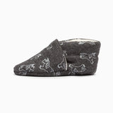 Unicorn Cotton Baby Shoe - Grey and Light Pink