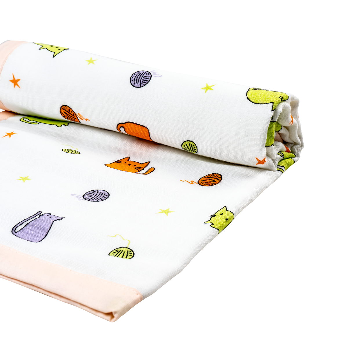 4 Layers Muslin Holding Towel - Cute Kitty