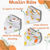 Muslin Bib cum Wash Cloth (2 layers) - Pack of 3 prints