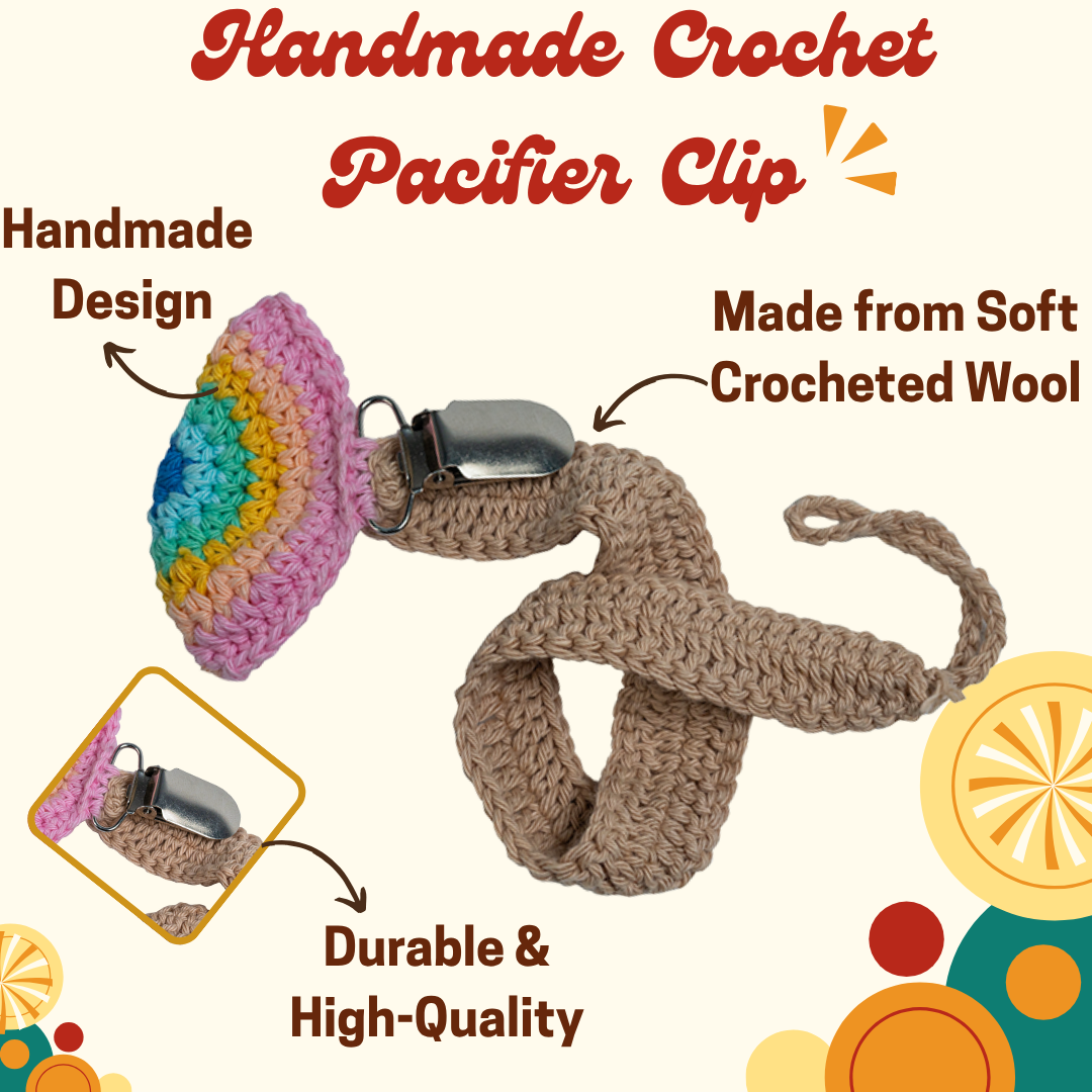 Handmade Crochet Pacifier Clip