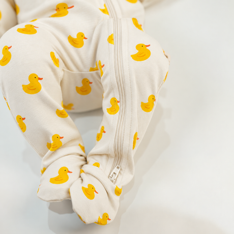 Premium Footed Rompers - Duckling
