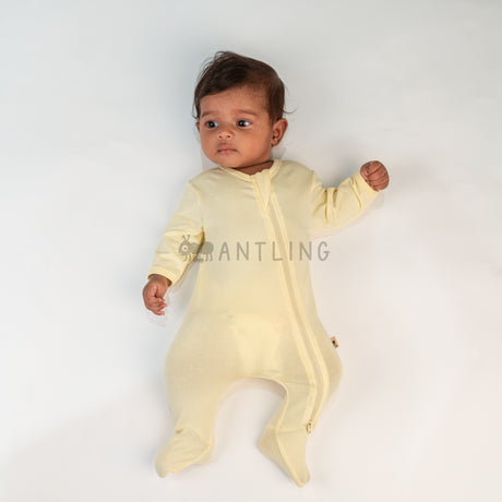 Premium Footed Rompers - Buttercup