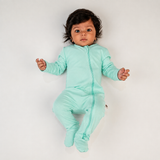 Premium Footed Rompers - Cyan
