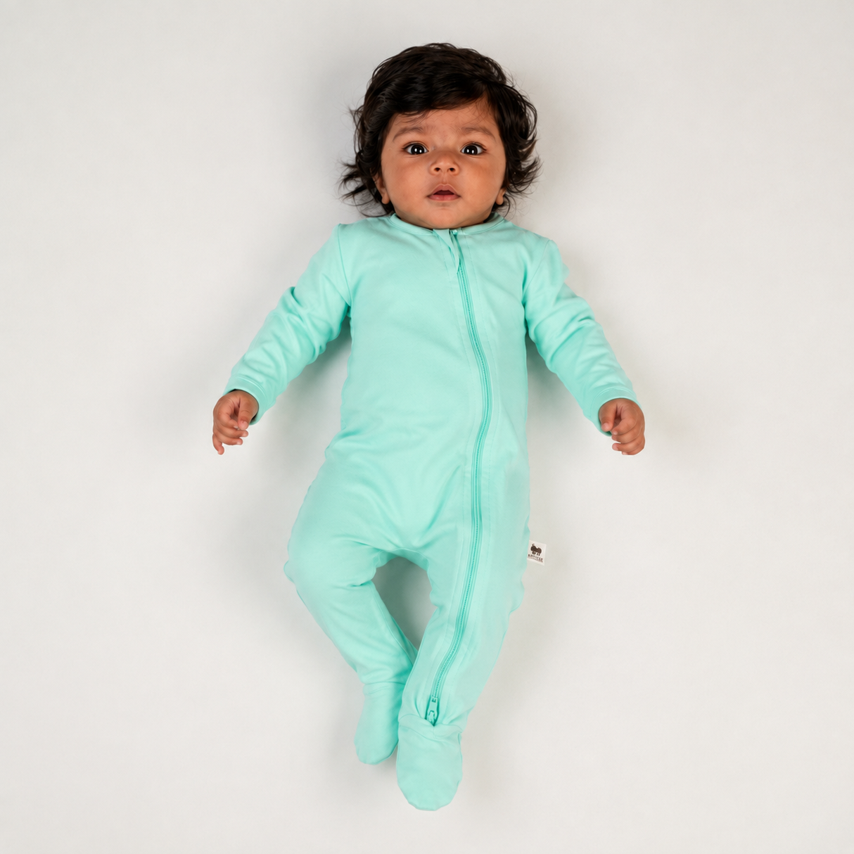 Premium Footed Rompers - Cyan