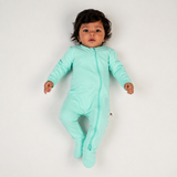 Premium Footed Rompers - Cyan