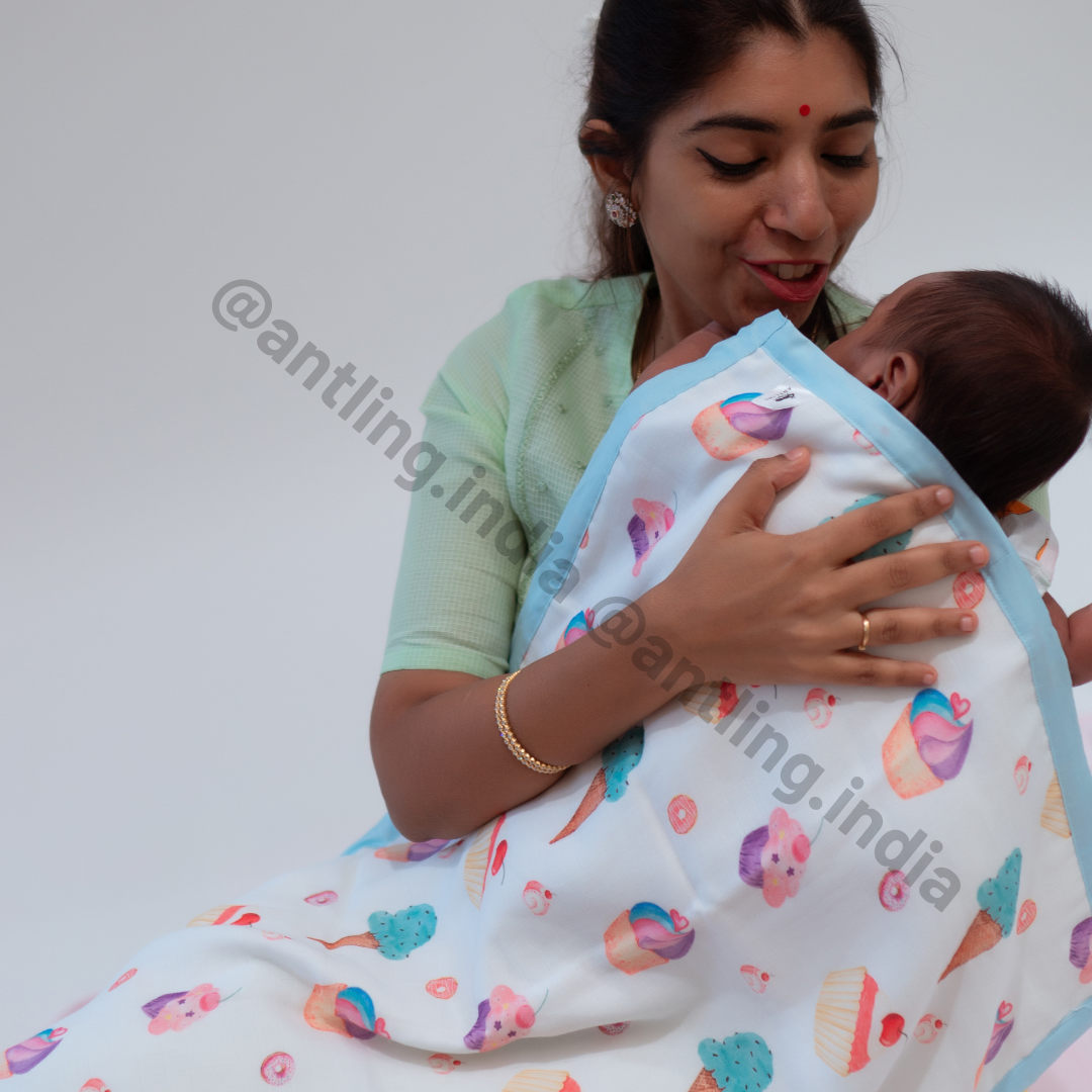 Premium 4 Layers Muslin Holding Towel - Yummy Dessert