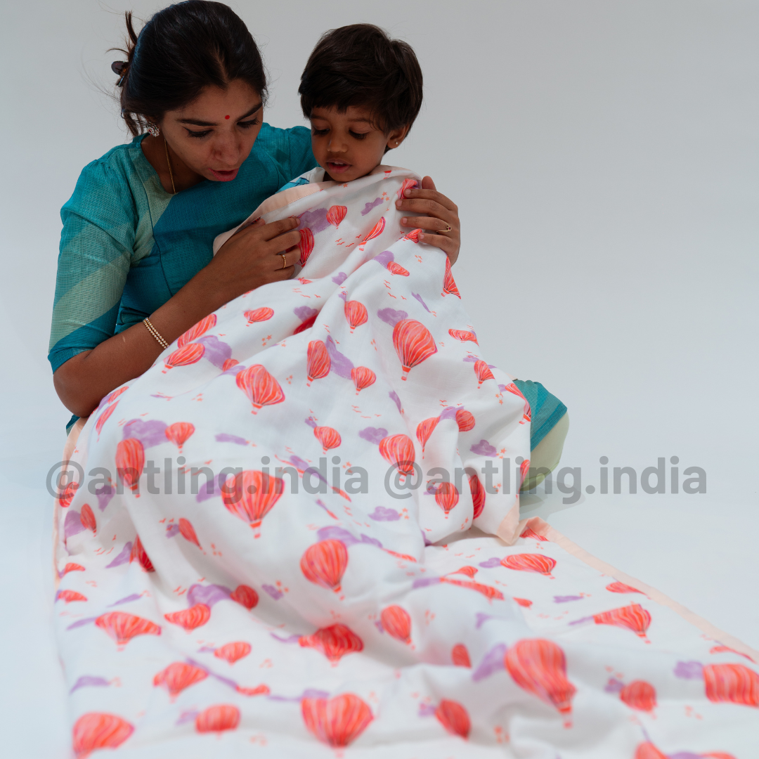 Premium Muslin Toddler Blanket (4 layers) - Balloon Festival