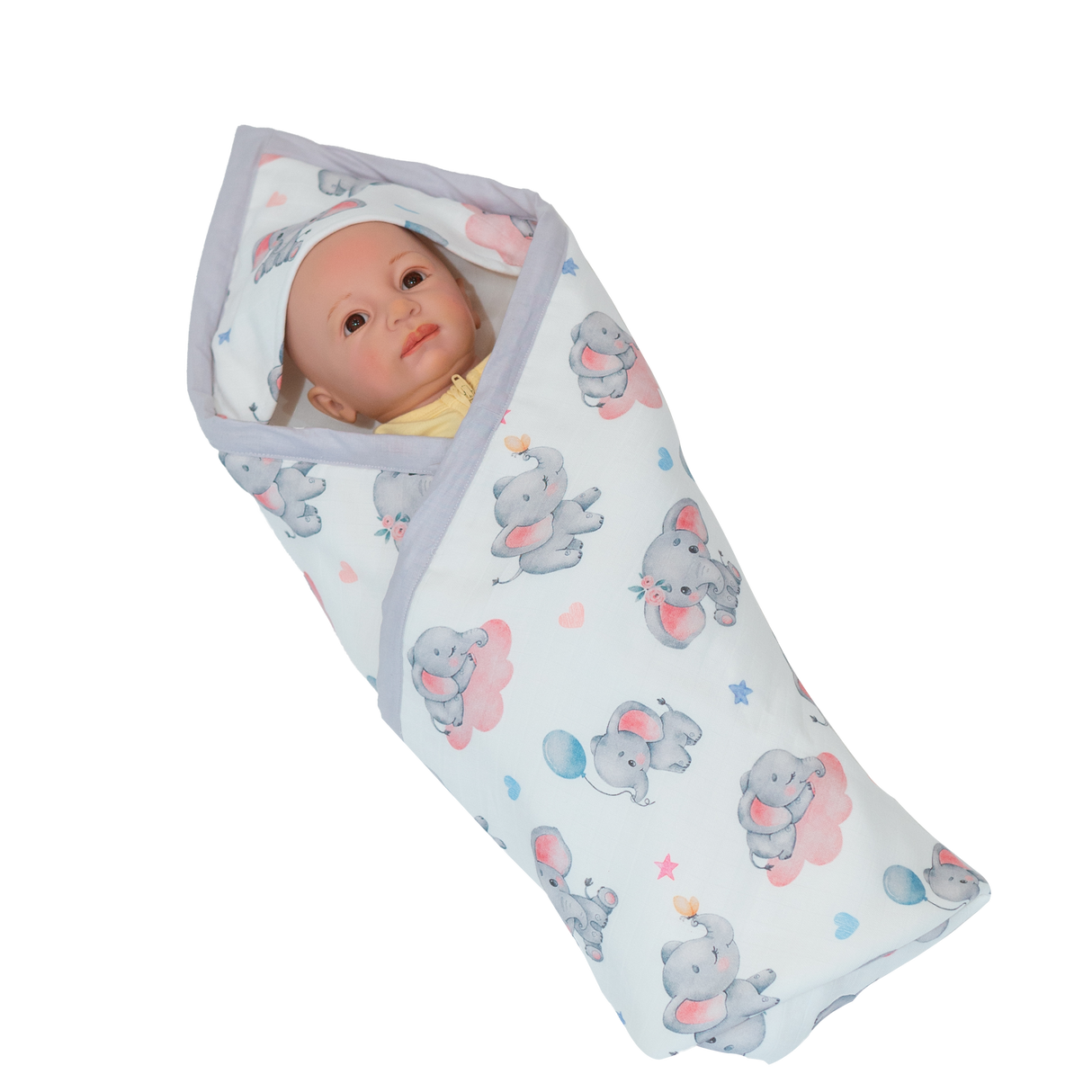 Premium 8 Layers Muslin Receiving Blanket - Elephant Dreams