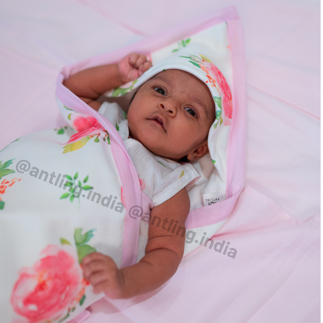 Premium 8 Layers Muslin Receiving Blanket - Rose Garden