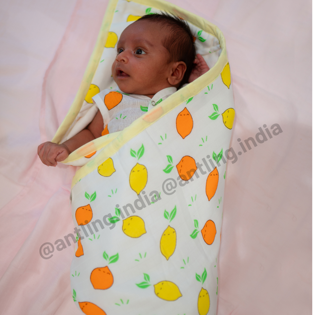 8 Layers Muslin Receiving Blanket - Simply Citrus