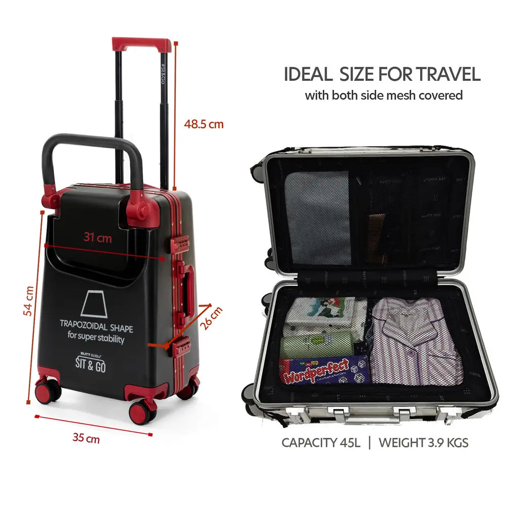 Kids Ride On Suitcase Intense Black