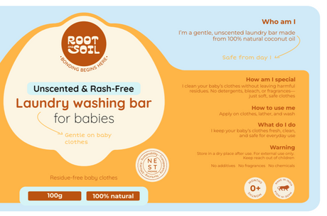 Natural Baby laundry washing bar (Coconut Oil based) - pack of 4